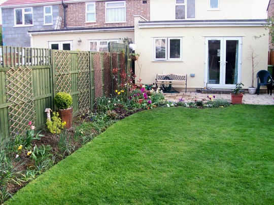 left hand and patio front beds