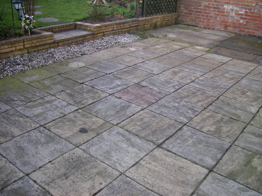Before work starts; boring patio