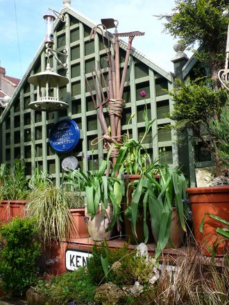 Old garden tools sculpture.
