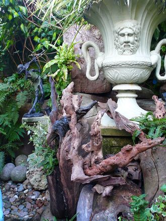 View of the stumpery. April 2008