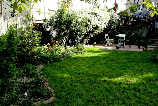 View looking towards round patio and and terrace.v