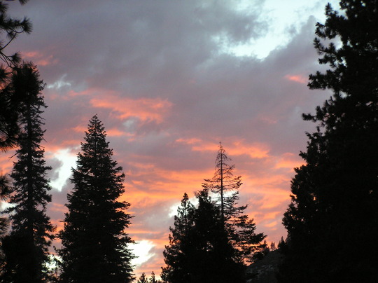 Camping evening sky