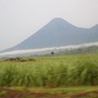 Izalco volcano with clouds below. 